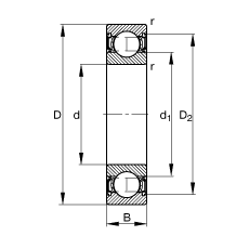 S S6010-2RSR, (j) DIN 625-1 ˜ʵҪߴ, ͸goɂ(c)ܷ