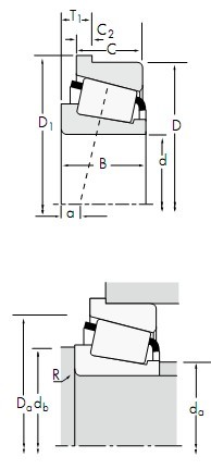 TIMKEN 帶法蘭單列JLM722948/JLM722912-B樣本圖紙