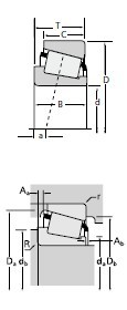 TIMKEN 圓錐滾子公制0000系列32044X/32044X樣本圖紙